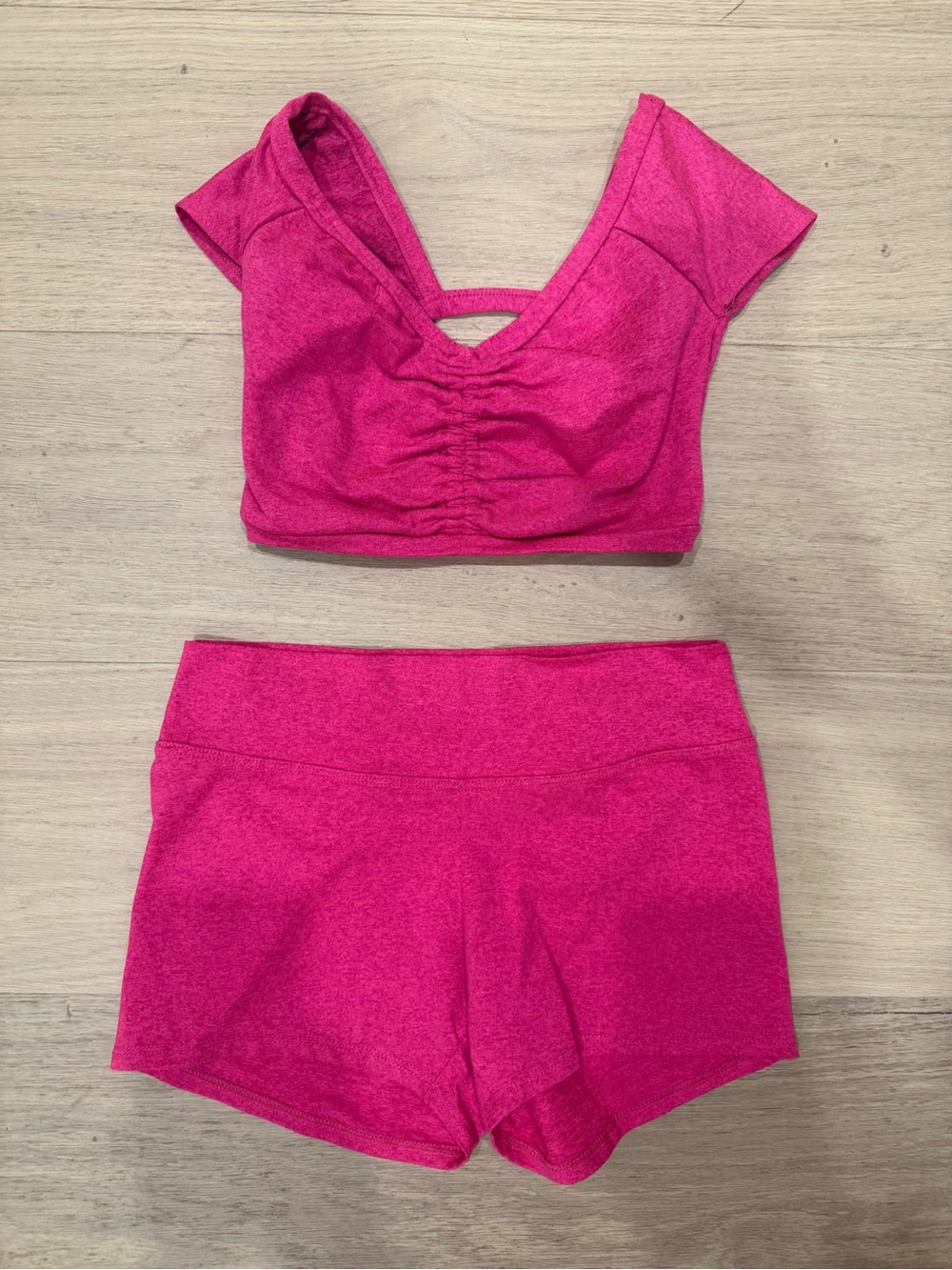 Blue Water Girls' Hot Pink Active Matching Shorts Set -Youth Two-Piece.
